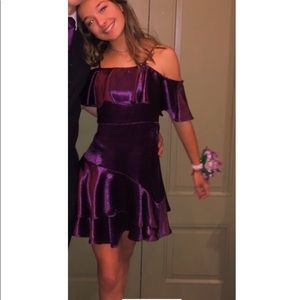 Satin Off the Shoulder Dress